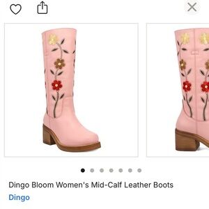 Dingo Bloom Women's Mid-Calf Leather Boots. Size 8